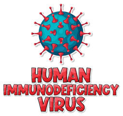 Sticker - Human immunodeficiency virus (HIV) on white background