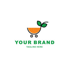 Wall Mural - orange logo for fruit shop