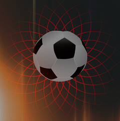 Wall Mural - green soccer ball and rays