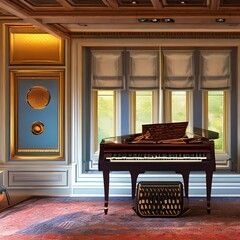 Wall Mural - A music room with instruments and space to practice1, Generative AI