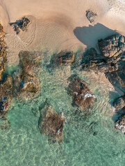 Poster - Aerial photography of a beach and rock pools in a tropical destination