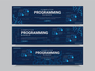 computer programming banner design, banner design for software, vector i