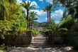 Entrance Alley to the Alfabia gardens and nature park in the Tramuntana mountain - Bunyola, Mallorca, Balearic Islands, Spain