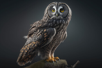 Wall Mural - full body picture of a stunningly soft-coated owl with Generative AI technology