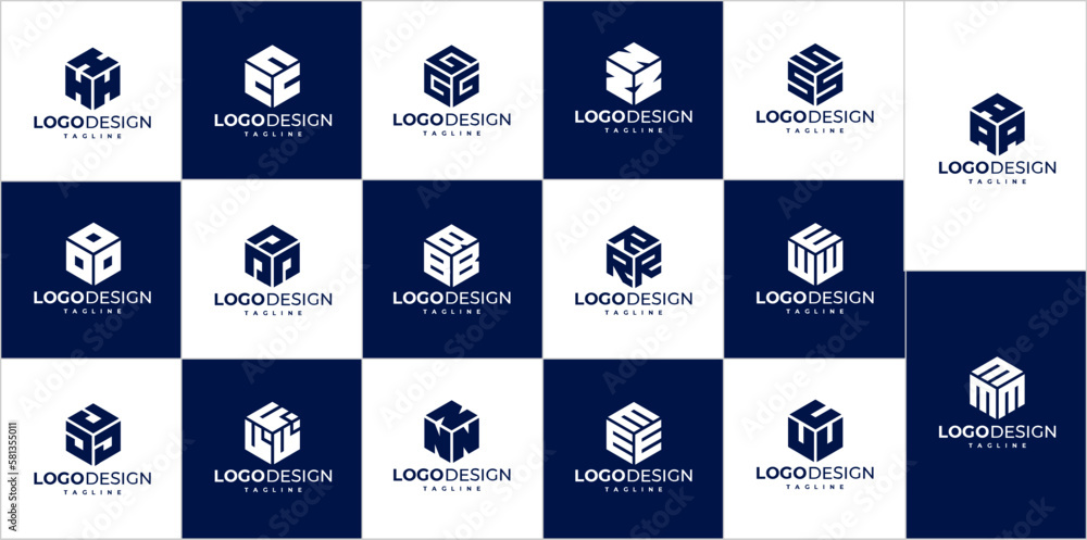 Set of letter initial logo design Stock Vector | Adobe Stock