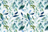 Fototapeta Sypialnia - Botanical watercolor wallpaper pattern. generative ai