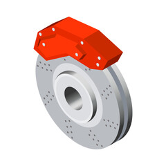 Sticker - Car Brake Isometric Composition