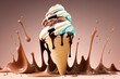 A huge ice cream cone filled with the tastiest ice cream ever. Generative AI