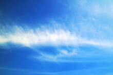 Blue Sky With Horizontal Straight Clouds