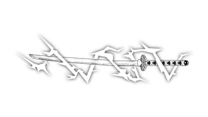 Wall Mural - Lightning Katana Tattoo