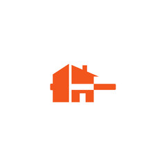 Canvas Print - Hammer and house. Logo combination design.