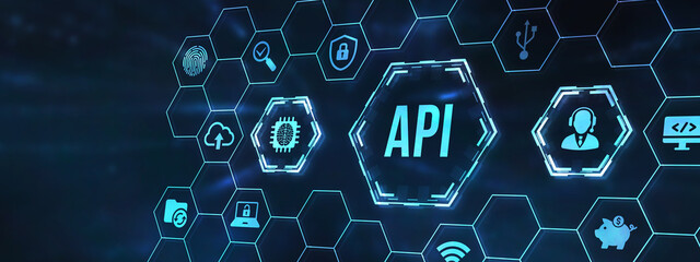 Internet, business, Technology and network concept. Application Programming Interface. Software development tool. 3d illustration.