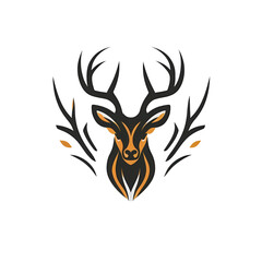 Simplicity Stag Logo Minimalistic logo of a deer head