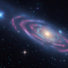 Wall Mural - space galaxy in space - Stars Galaxy Background - Generative AI
