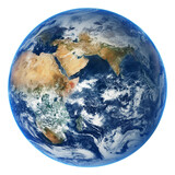 Fototapeta Kosmos - Image of earth globe planet over transparent background. Elements of this image furnished by NASA