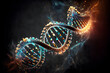Imagen de cadena de ADN. Concepto medicina y salud. Valor genético y hereditario. Investigación médica. Imagen generada por Ai.