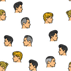 Wall Mural - hairstyle portrait hair fashion vector seamless pattern