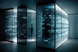 © ADDICTIVE STOCK - Generative AI illustration of contemporary server room with glass walls