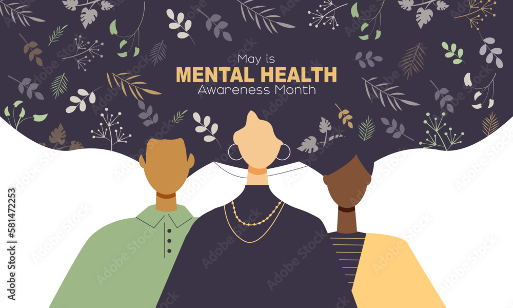 May is Mental Health Awareness Month banner. Stock Vector | Adobe Stock