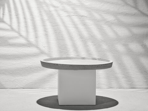 Fototapete - Gray concrete background for product presentation with podium