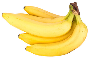 Wall Mural - Close-up of a bunch of yellow bananas isolated on transparent background