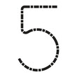 © Graphicyano8 - Black number 5 design for math, business and education concept.