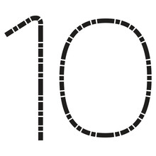 Black Number 10 Design For Math, Business And Education Concept.