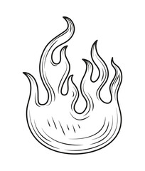 Sticker - fire minimalist tattoo