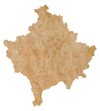Fototapete - map of Kosovo on old brown grunge paper	