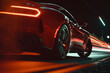 sport car wallpaper on smoke neon background Generative AI