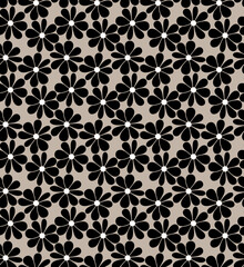 Sticker - Seamless geometric flowers pattern, floral print.