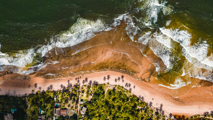 Wall Mural - Paraíso Tropical Praia Península Marau Barra Grande Vilarejo Ponta Muta Bahia Natureza Paisagem Verão Cênico Brasileiro Brasil Palmeiras Coqueiros Barcos Esportes Canoa Veleiro Altinha Drone Turismo