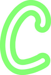 Sticker - retro letter C