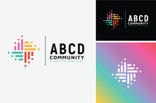 Colorful Abstract People For Community Family Gathering Club Logo Design