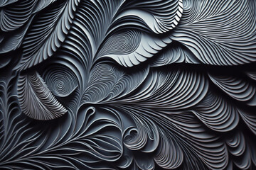 Wall Mural - Paper fractal abstract background, generative ai