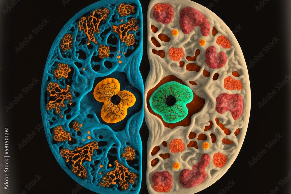 visual abstract model of cell decay during cell division, created with ...