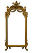 Antique museum gilded frame on legs for mirror isolated on transparent background