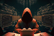 Portrait of anonymous hacker. Concept of hacking cybersecurity, cybercrime, cyberattack, etc.