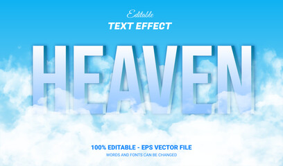 Wall Mural - heaven text effect with cloud background
