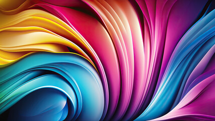 Wall Mural - Abstract colorful wave background for design or presentation. Generative AI