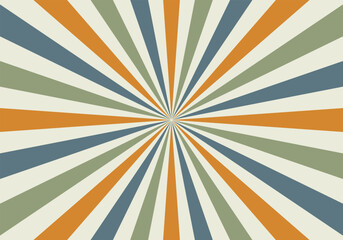 Canvas Print - retro sun burst background with colorful stripes and rays vector