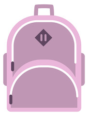 Poster - Sport backpack icon. Pink school bag symbol