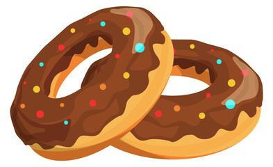 Poster - Chocolate donuts icon. Cartoon dessert. Sweet food