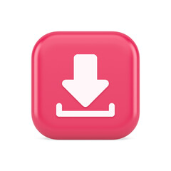 Wall Mural - download down arrow cyberspace information storage button internet file browsing 3d icon