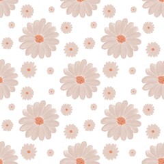 Daisy Flower Mint Background seamless floral pattern for wrapping paper, wallpapers, decor, fabric, textile and other