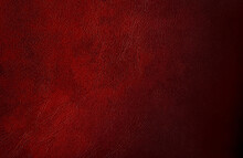 Close Up Dark Red Leather Texture Used As Background For Design. Abstract Vintage Background Template. Genuine Leather Upholstery For Cloth Wearing. Gradient Genuine Leather.