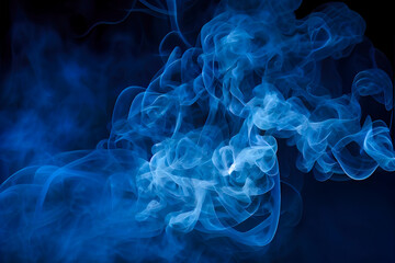 beautiful blue smoke 3d. Generative AI