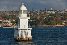 Eastern Channel Pile Light Off Laings Point Seen From The Manly-Circular Quay Ferry. Sydney-Australia-551