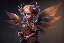 The Enchanting Fairy: A Hyper-Detailed Unreal Engine 5 Illustration With Ultra-Wide Angle And Insane Details On White Background! , Generative Ai