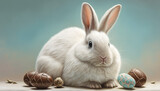Fototapeta Dinusie - fotografía de conejo de pascua
